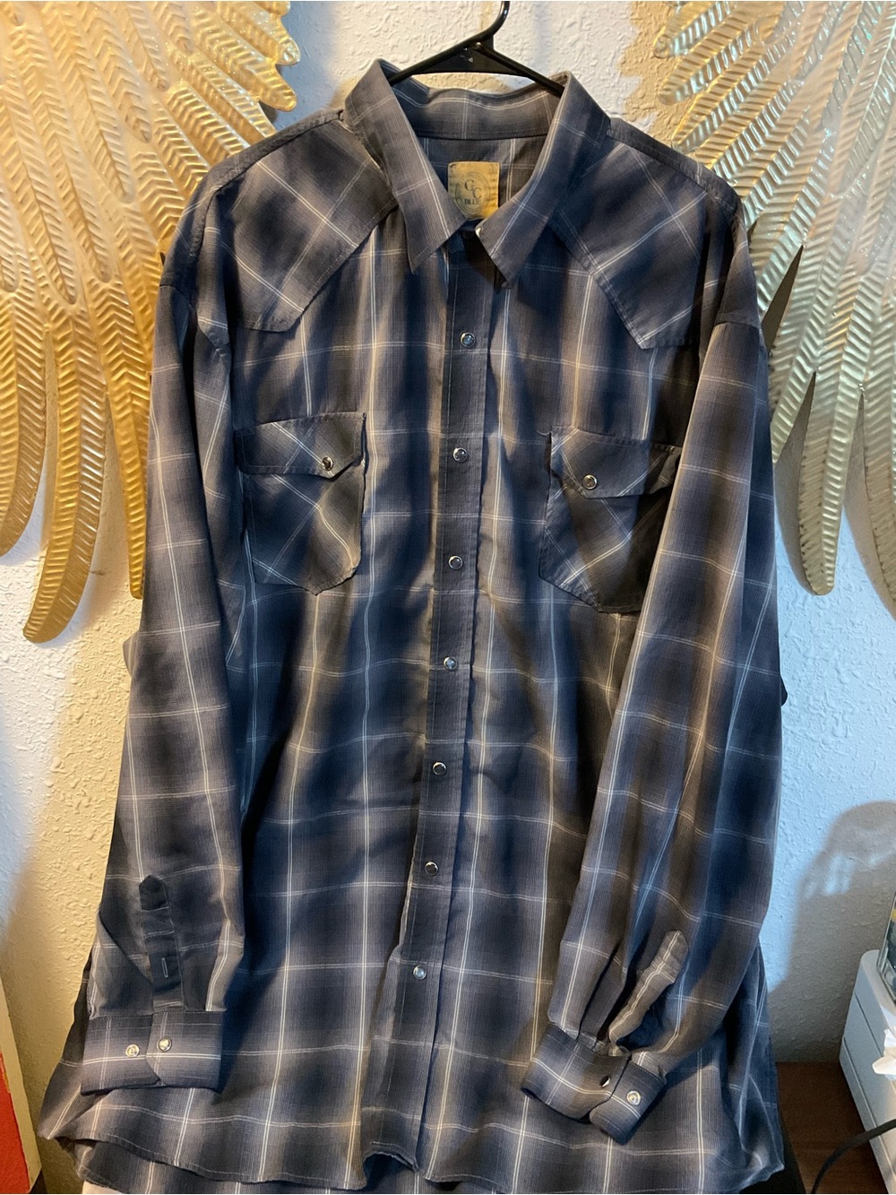 VINTAGE Shirt Men's Western Snap Button Down